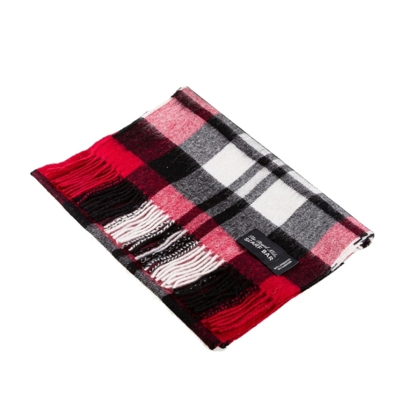 The Royal Mile Scarf Bar Chequer Tartan 90/10 Cashmere Scarf Bar Exploded Red - Picture 2 of 7